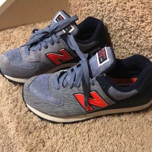 Denim blue new balance shoes